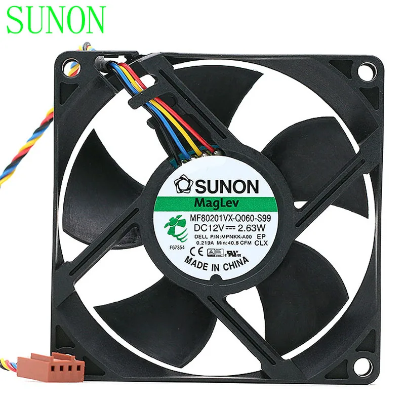 

1pcs For Sunon MF80201VX-Q060-S99 8020 12V 2.63W 80*80*20mm 40.8CFM 0.219A MPNKK-A00 silent quiet axial cooling fan