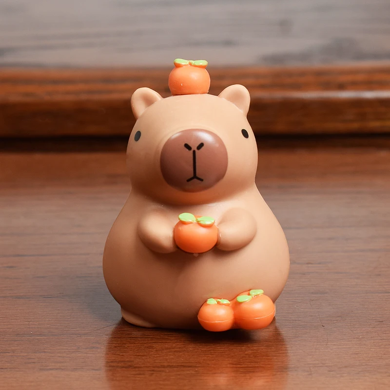 6PCS Cute Capybara Anime Action Figure Cartoon Capibala Toys Boys Girl Animal Decoration Accessories Birthday Gifts