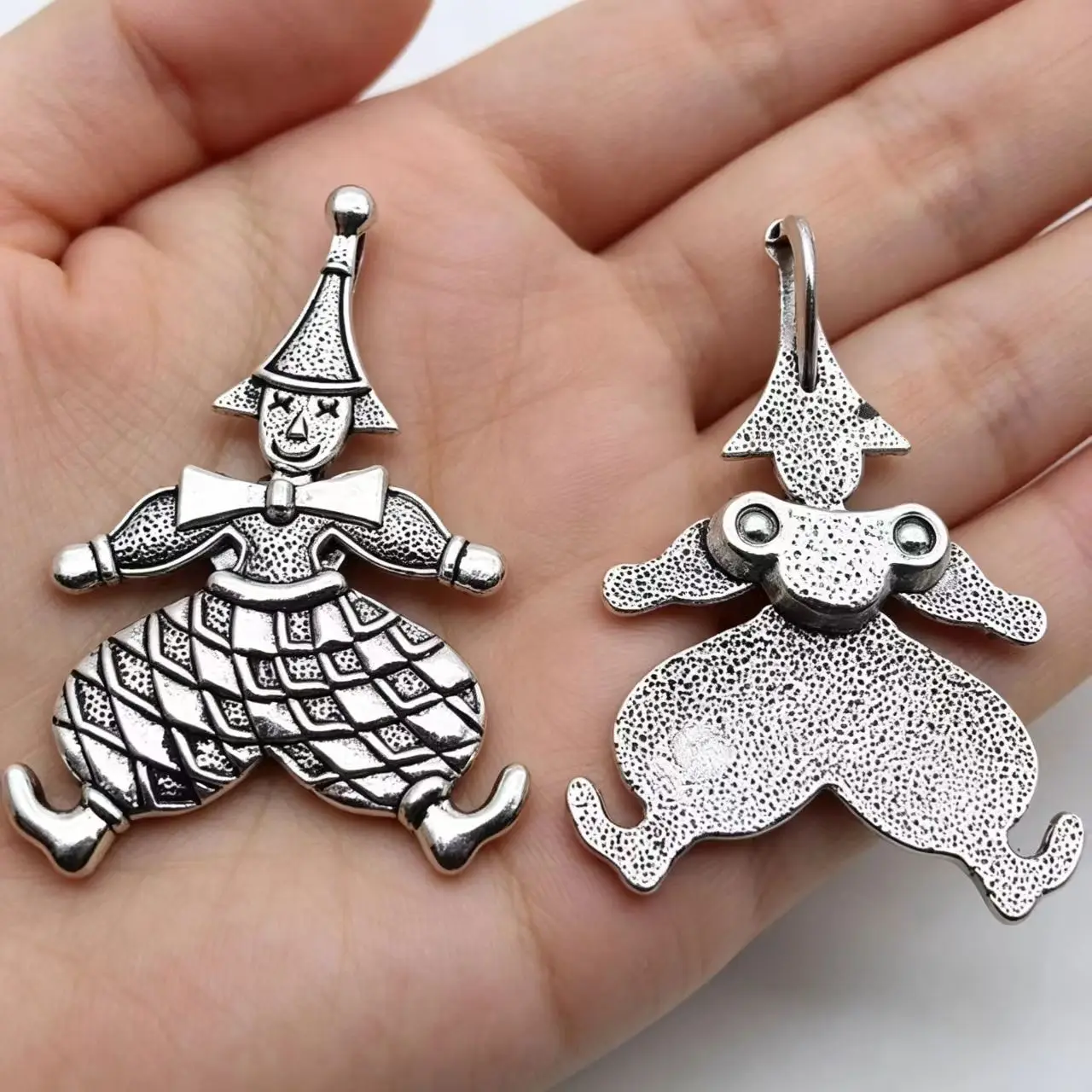4Pieces 31x48mm Antique Silver Color Circus Clown Charms Pendant For Jewelry Making DIY Jewelry Findings