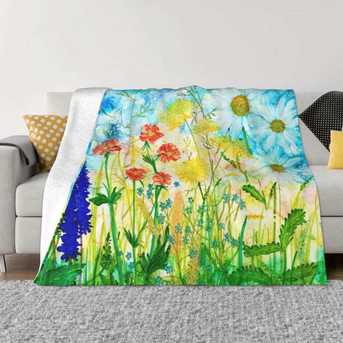 

Summer Garden, beautiful flowers on a summer's day Throw Blanket Winter beds Polar manga Plush Blankets