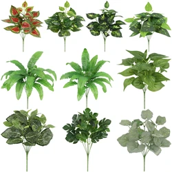 Artificial Plants Leaves Silk Tortoiseshell Leaf Dieffenbough Fake Small Fairy Taro Simulation Green Plant Living Room Decor