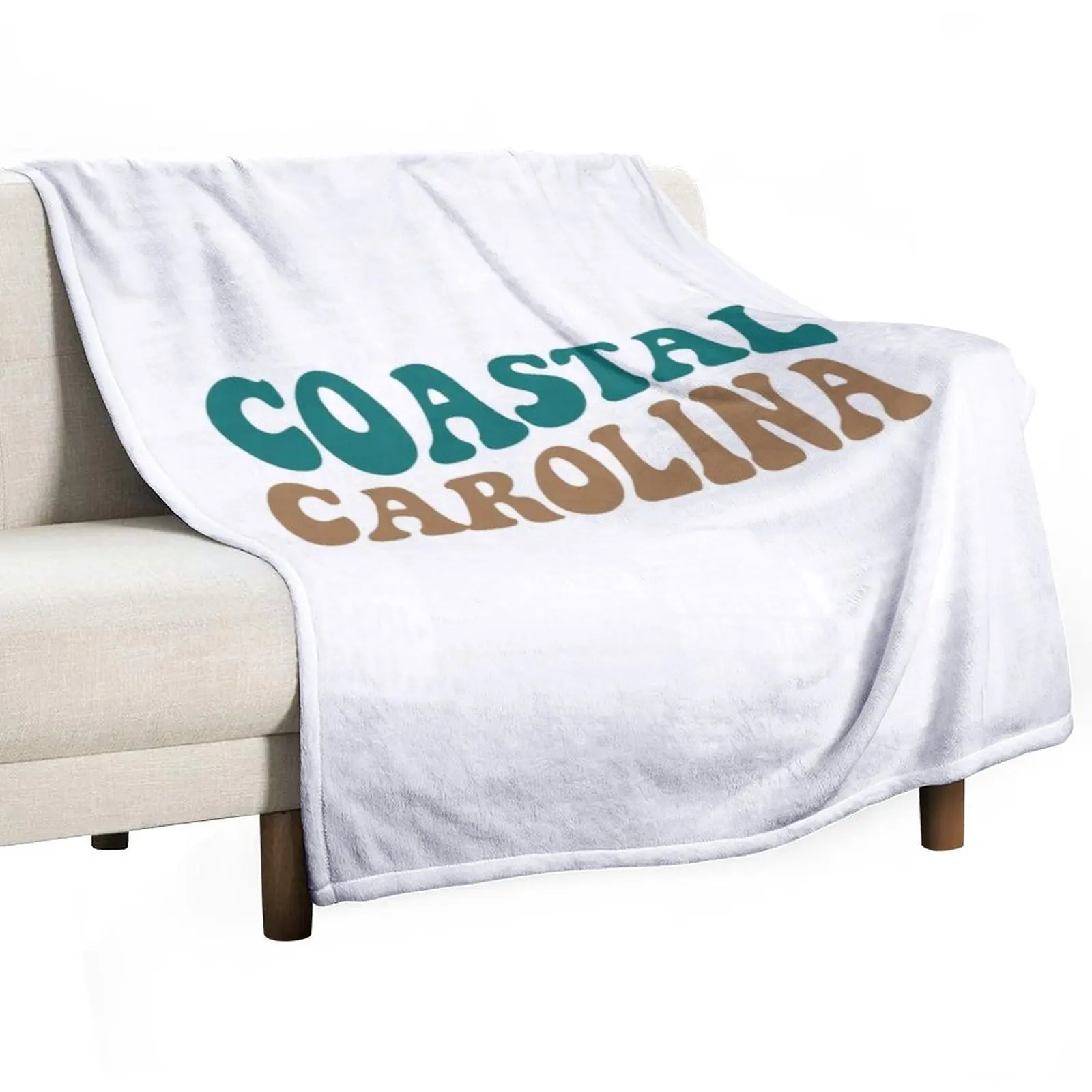 coastal carolina - groovy warped Font Throw Blanket Beach Furrys Blankets