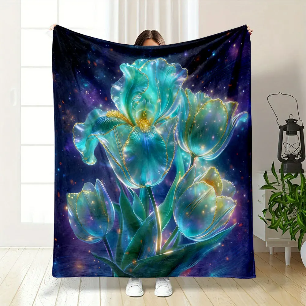 Multi-Sizes Beautiful Crystal Flowers Pint Warm Comfortable Blanket Home Travel Camping for Adults and Kids Luxury Gifts 3