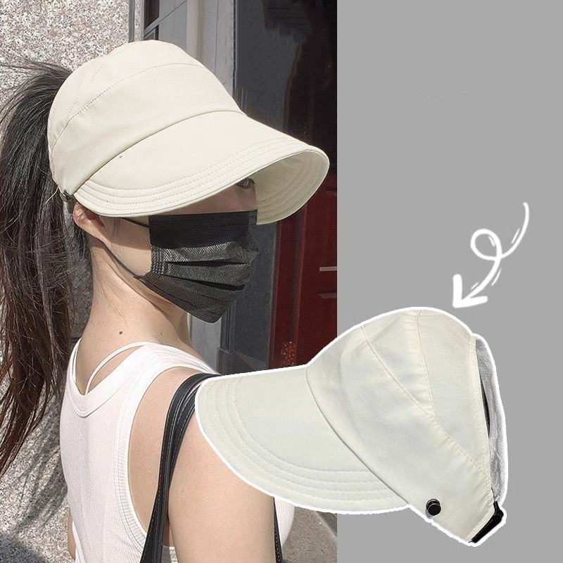  Quick Dry Hat Summer Empty Cap Women's Upgrade Can Hang Mask Outdoor Visor Thin Quick Dry Sunscreen Hat 