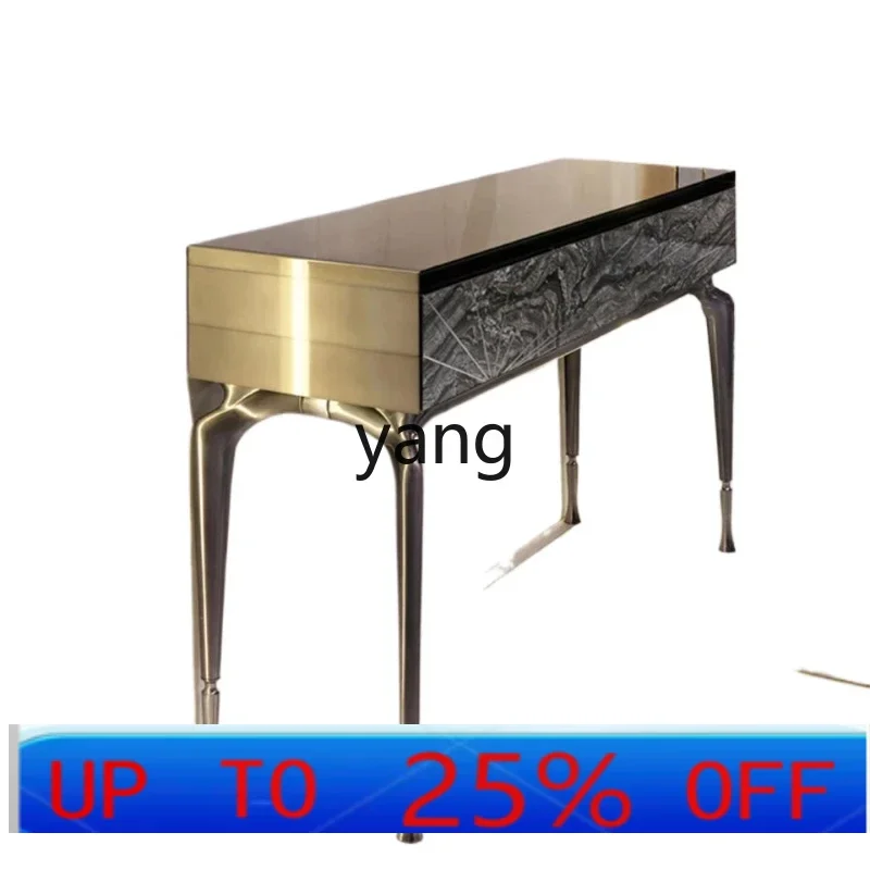 LMM  Italian solid wood light luxury entrance table simple entry foyer decorative cabinet corridor wall table