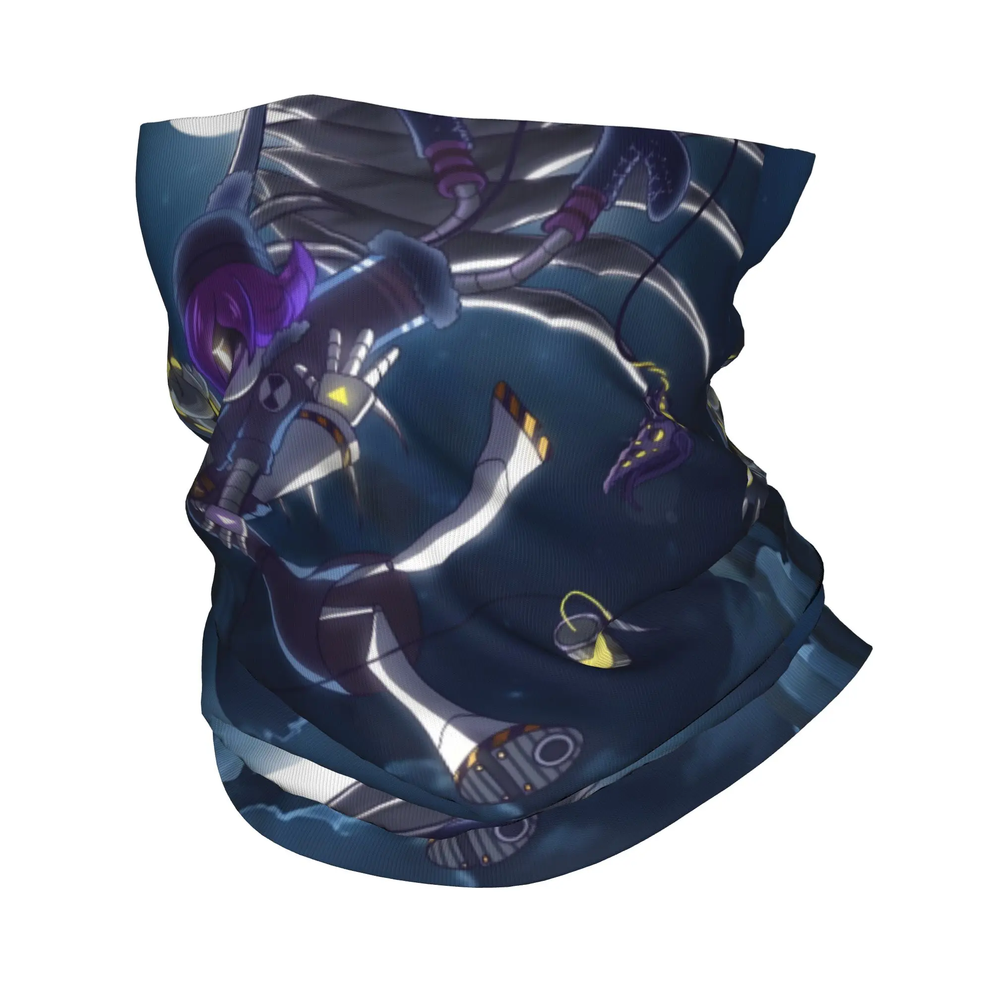 Custom M-Murders Drones Neck Gaiter Men Women UV Face Shield Winter Robot Cartoon Bandana Scarf for Cycling
