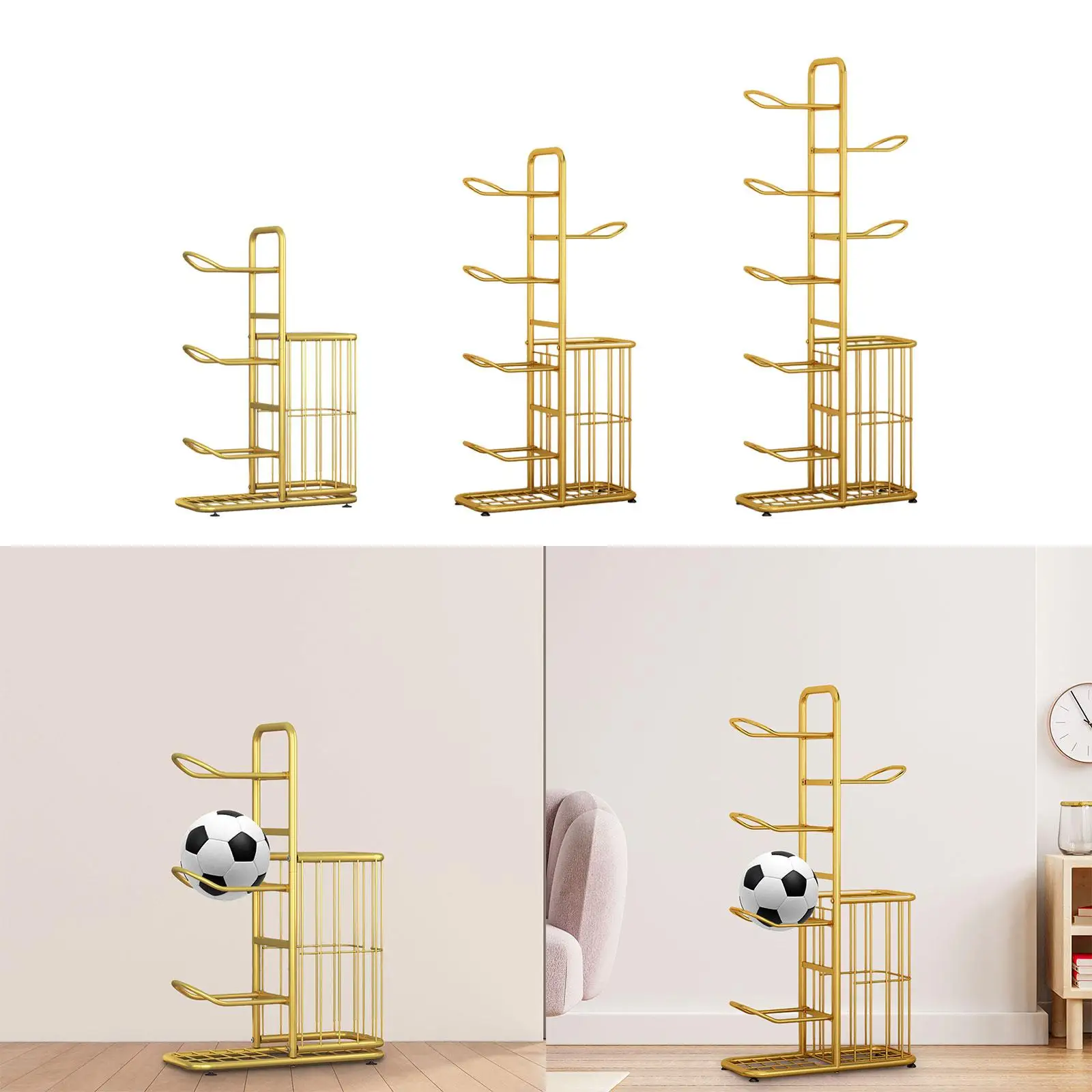 Sports Equipment Storage Organizer Basketball Storage Rack Basket Indoor Outdoor Iron Ball Racks for Football Volleyball Toys