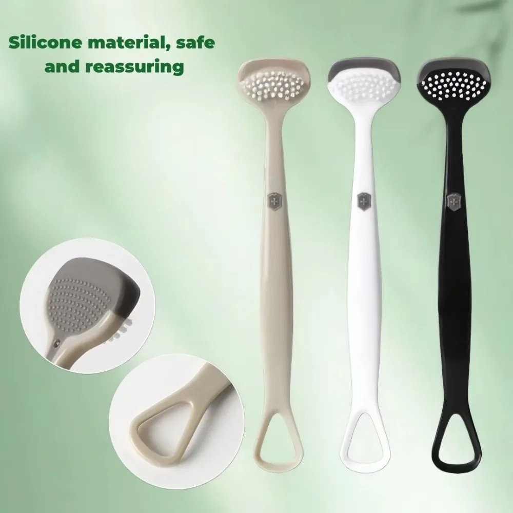 Triple Effect Tongue Scraper Silicone Brush Tongue Scraping Brush Fresh Breath Reusable Tongue Coating Cleaning