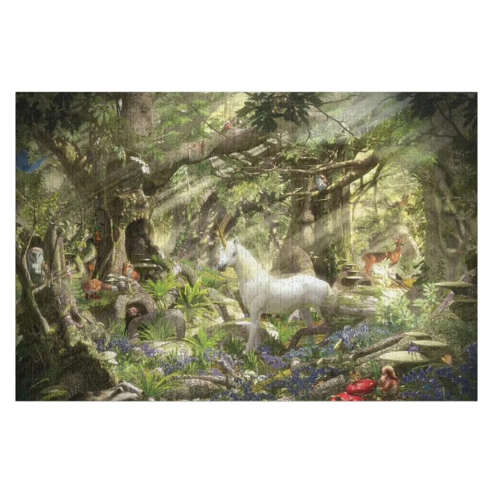 Unicorn Sanctuary Jigsaw Puzzle Photo Customized Kids Gift Personalized Wooden Name Custom Jigsaw Puzzle