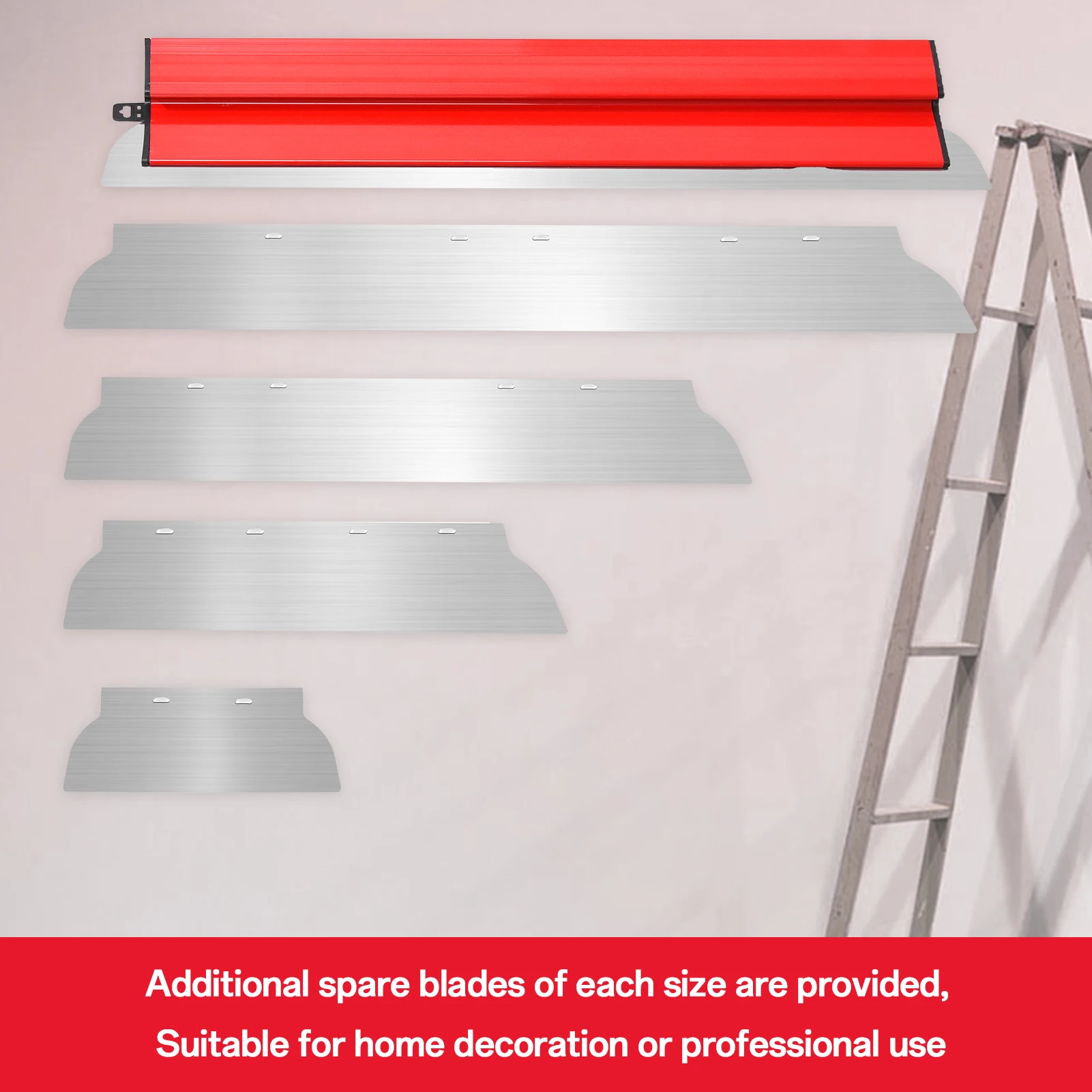 مكشطة المعجون، مكشطة دلو الحوائط الجافة من الفولاذ المقاوم للصدأ، مكشطة حائط غير قابلة للانزلاق مع مجموعة مقبض تمديد للحوائط الجافة #4