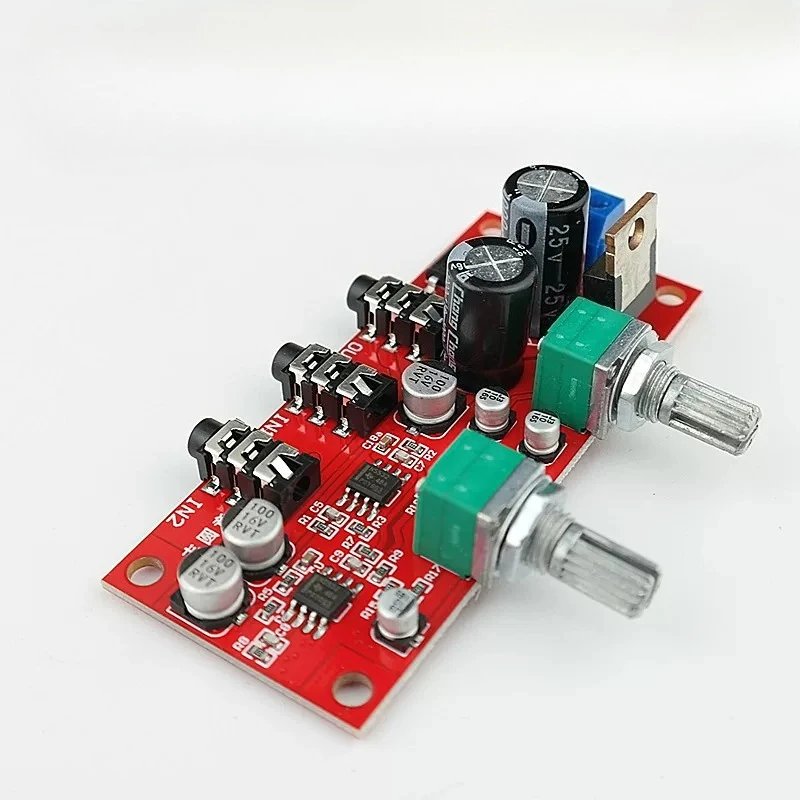 SOTAMIA NE5532 Audio Signal Mixer Preamp Board 2 Channel Stereo Preamplifier Mixing Independent Volume Potentiometer Control
