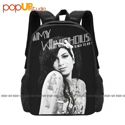 Mochila de gran capacidad para la escuela, bolsa de zapatos personalizada, Punk Rock Band, Amy Winehouse