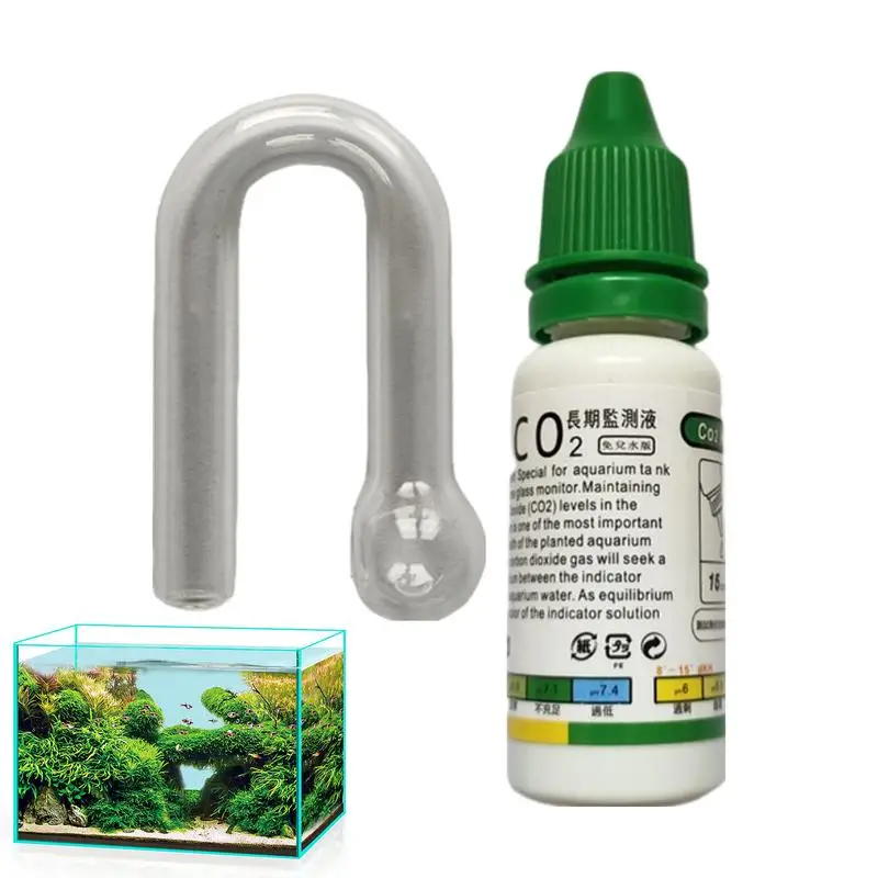 CO2 Fish Tank Diffuse Glass Drop Checker For Co2 Monitor glass drop checker PH Long Term Indicator Monitor Tester combination