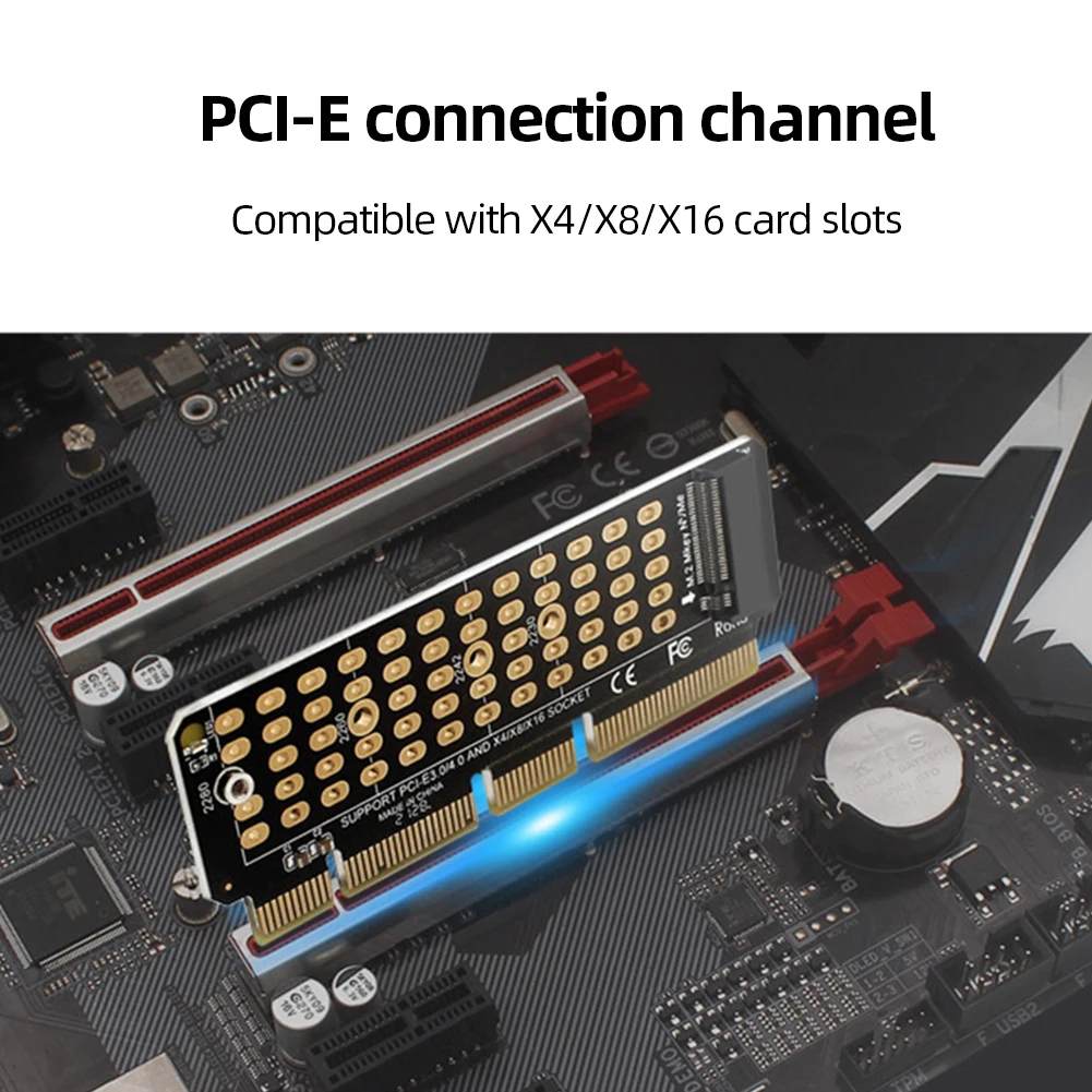 M2 NVME Adapter Card M.2 M-Key M.2 To PCI-E4.0 Converter SSD To PCIE4.0 Full Speed X4 Support 1U Server for 2230-2280 M.2 SSD
