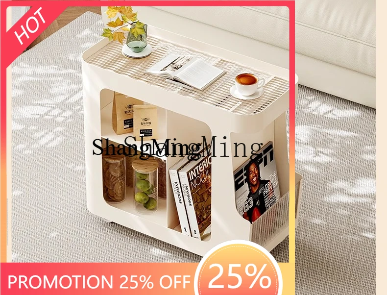 

ZYY premium removable side few living room creative minimalist bedside side cabinet beside sofa shelf with wheel trolley