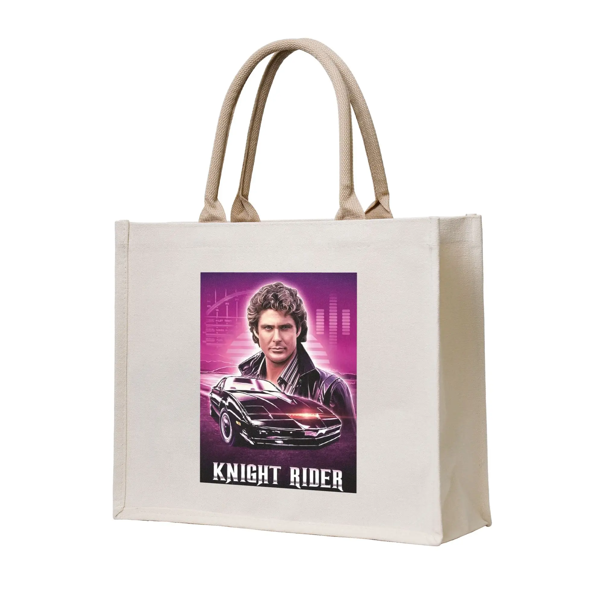 

Сумки для покупок с изображением героев телесериалов Knight Rider, холщовая складная сумка-тоут для девочек, дорожная сумка через плечо