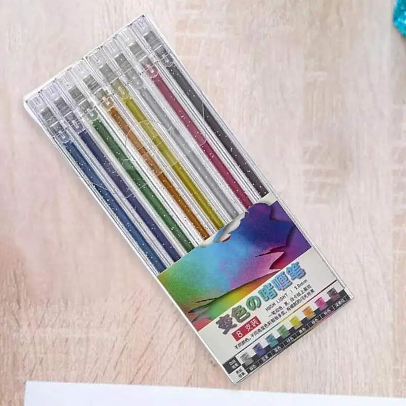 Colorful Gel Pen Set Colored Gel Markers Sparkle Pen Set Glitter Colouring Gel Pen For Doodling Drawing Crafting School Projects