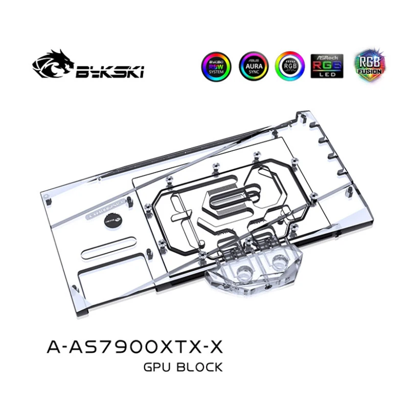 Imagem -04 - Bykski-radiador de Resfriamento de Cobre Bloco de Água Uso para Asus Tuf Radeon rx 7900 xt Xtx Gaming oc Placa Gpu Rgb Aura A-as7900xtx-x