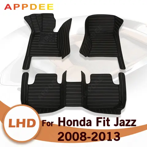 Car Floor Mats For Honda Fit Jazz 2008 2009 2010 2011 2012 2013 Custom Auto Foot Pads Automobile Carpet Cover interior accessori