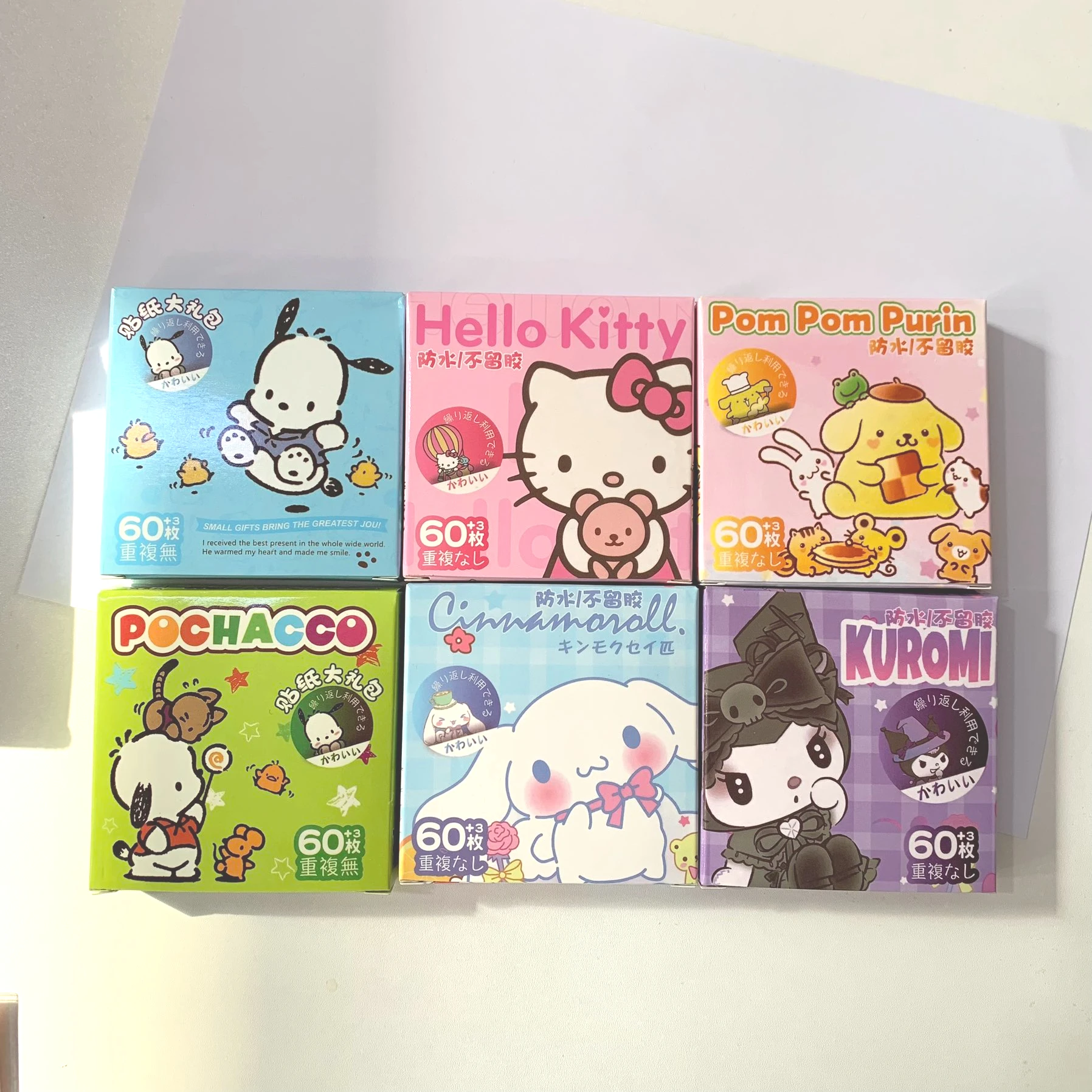 60 шт./кор. кавайные аниме Sanrio наклейки Hello Kitty Kuromi Cinnamoroll Pochacco наклейки DIY канцелярские принадлежности милые мультяшные наклейки подарок