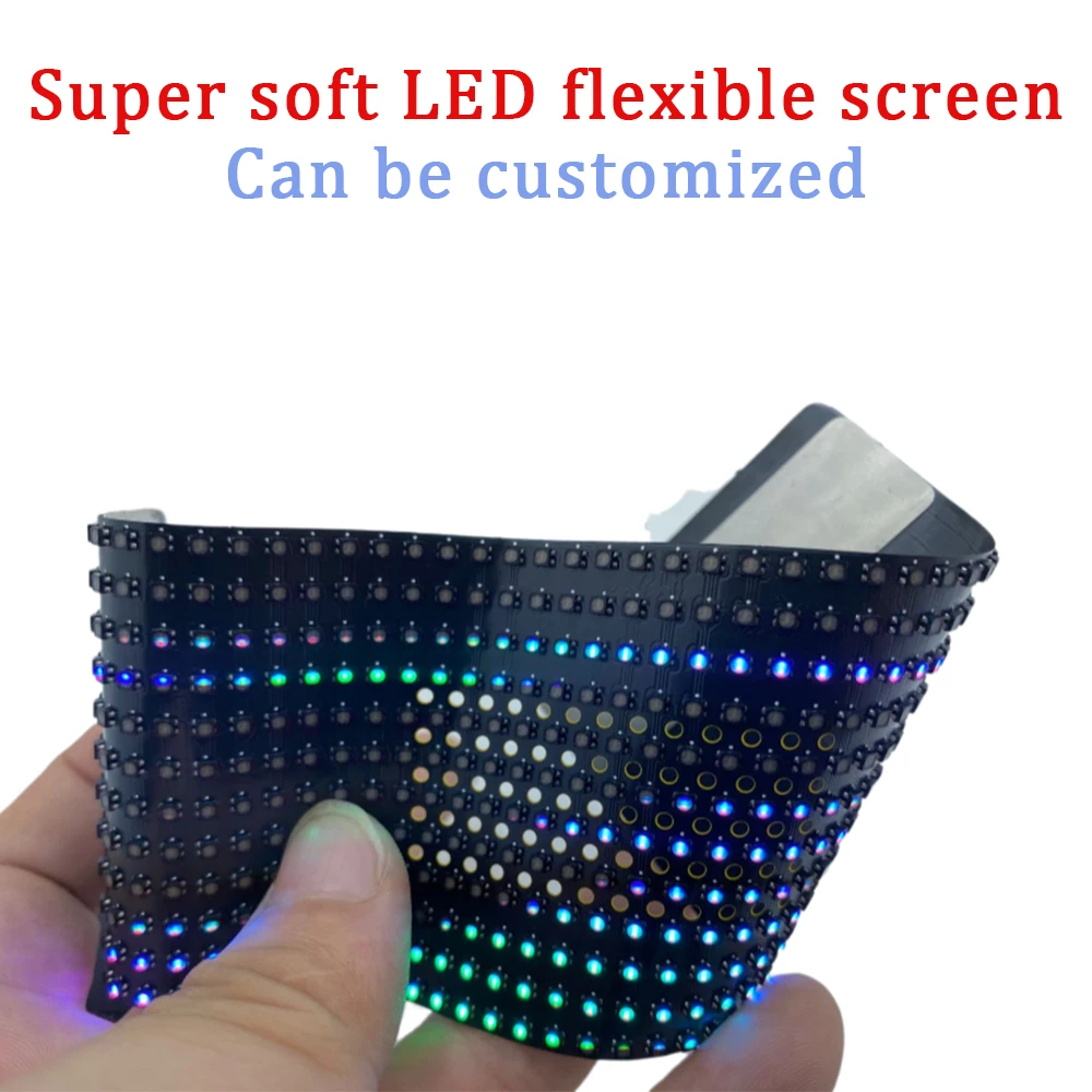 LED Fullcolor Flexible Screen Display, 12x36 Pixel RGB Panel, APP Bluetooth Control, Carnival Hat Glasses, DIY Electronic Prop