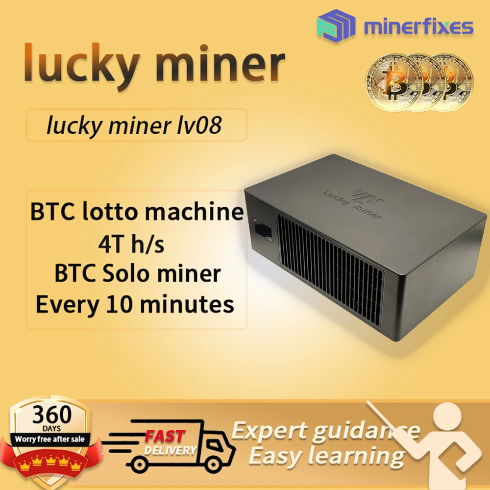 

Lucky Miner Lv08 Bitcoin Miner Crypto Solo Miner BTC Miner BCH BSV DGB WIFI 4.5TH/S SHA256 BM1366 Miner Crypto Miner Asic Miner