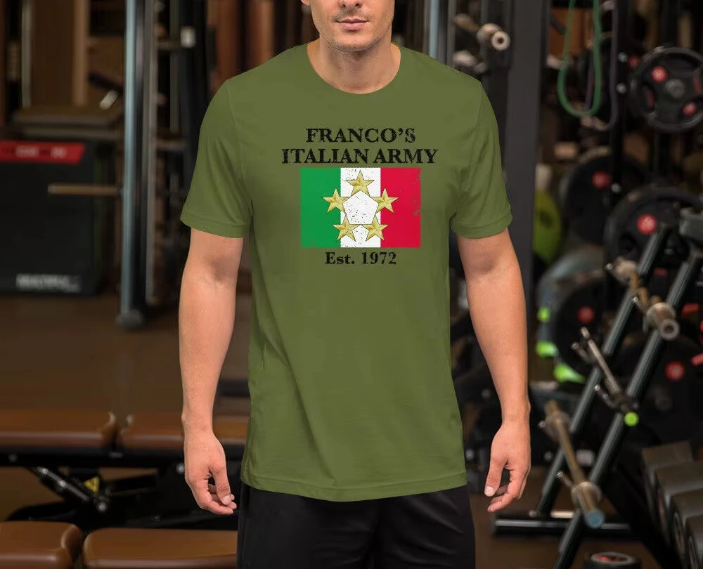 Franco's Italian Army Franco Harris T-Shirt NEW T Shirts Streetwear Simple O-neck Printed Tops Men Clothing Man and Woman Fan