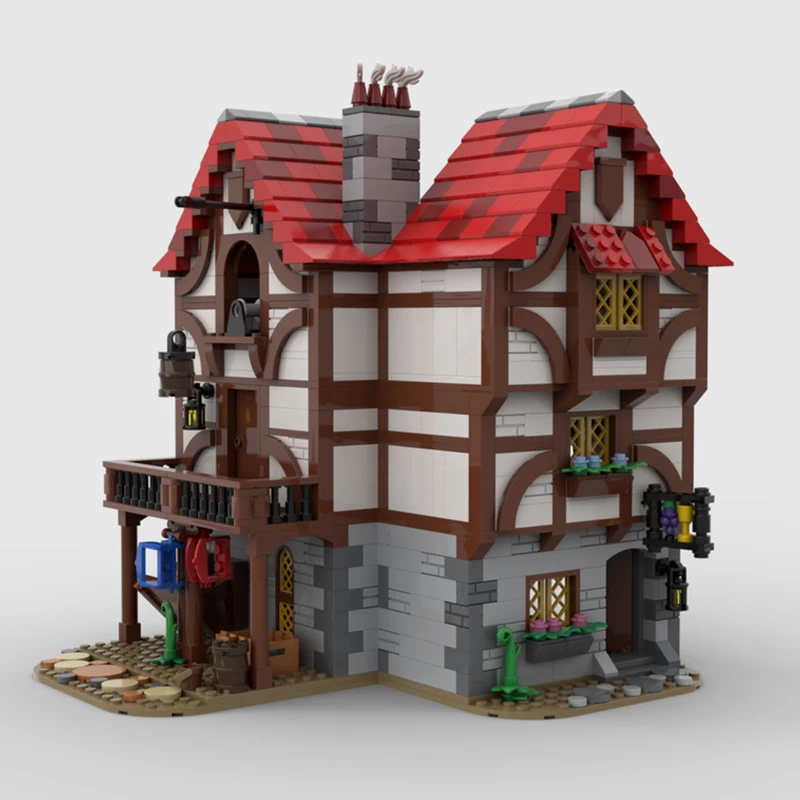 

1217 шт. Moc MMedieval Alley's Inn модульный замок модель строительные кирпичи DIY наборы образовательные сборочные блоки игрушки рождественские подарки