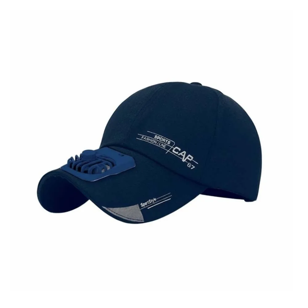 Portable Baseball Cap with Fan Long-lasting Breathable Rechargeable Fan Hat Lightweight Polyester