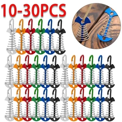 10-30pcs Deck Anchor Pegs Fishbone Tent Stakes with Spring Buckle Windproof Aluminium Alloy Wind Rope Anchor Camping Tent Nail