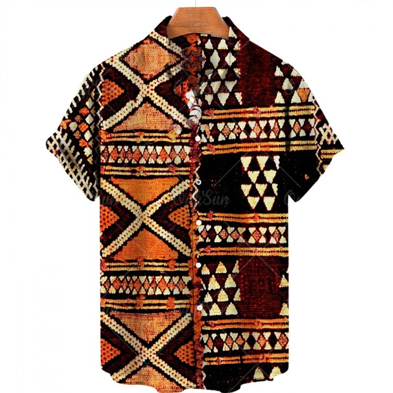 Camicie Casual da spiaggia Hawaii da uomo tradizione africana stampa 3D camicetta moda manica corta abbigliamento femminile 2024 Streetwear Camisa