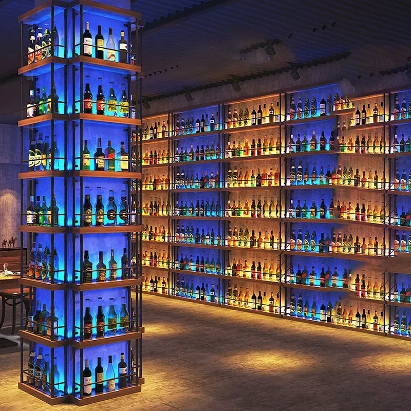 Pavimento livre Standing Wine Racks, Modern Liquor Store, Whisky Rack, sala de luxo