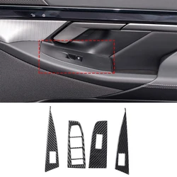 Zinky Car Glass Lift Decorative Frame Sticker for BMW 5 Series G60 2024 + Soft Carbon Fiber Interior Accessories 4 Pcs LHD