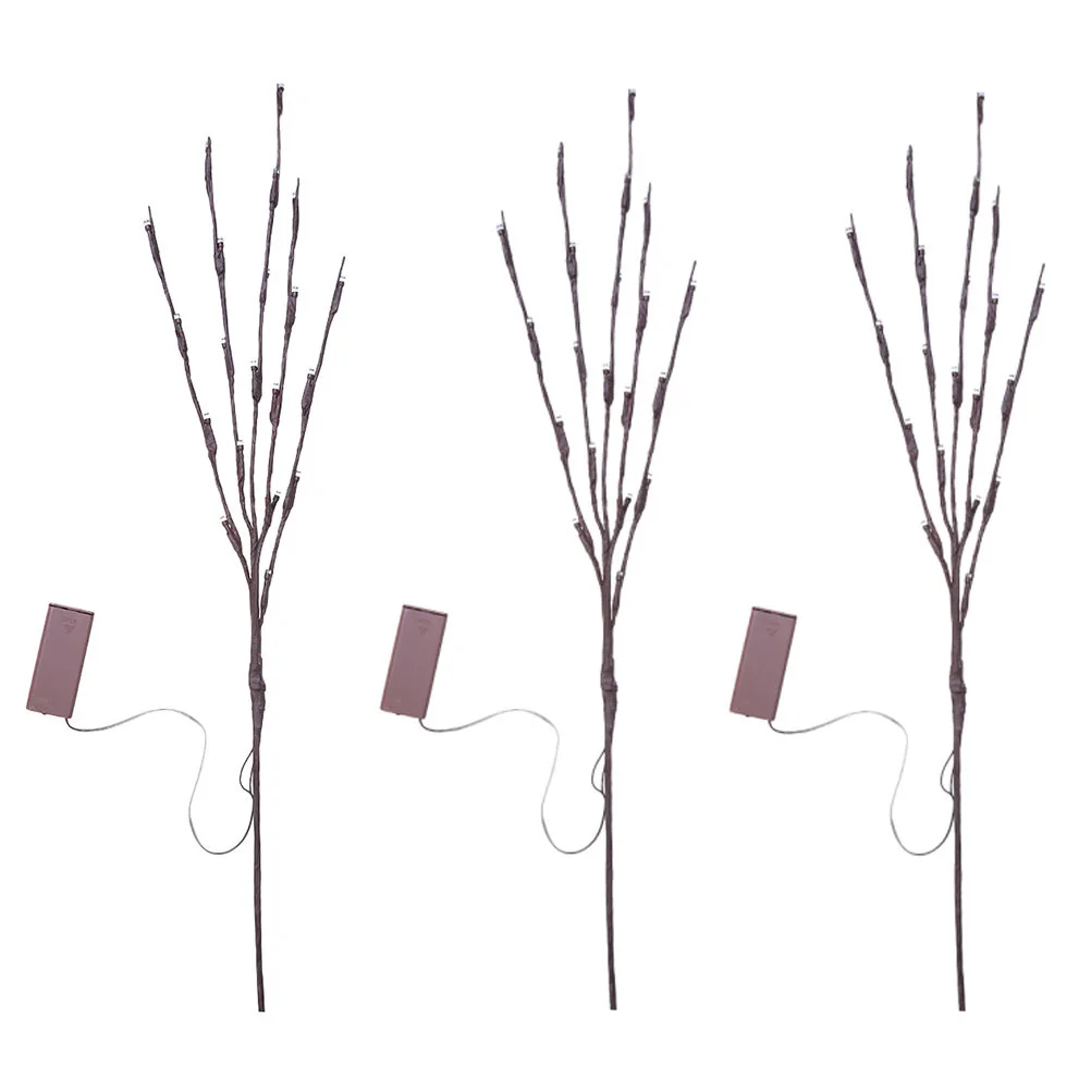 

3 Pcs Artificial Tree Branch Lights LED Twig Decorations Safe Home Bedroom Study Iron Wire Malleable Foldable Realistic