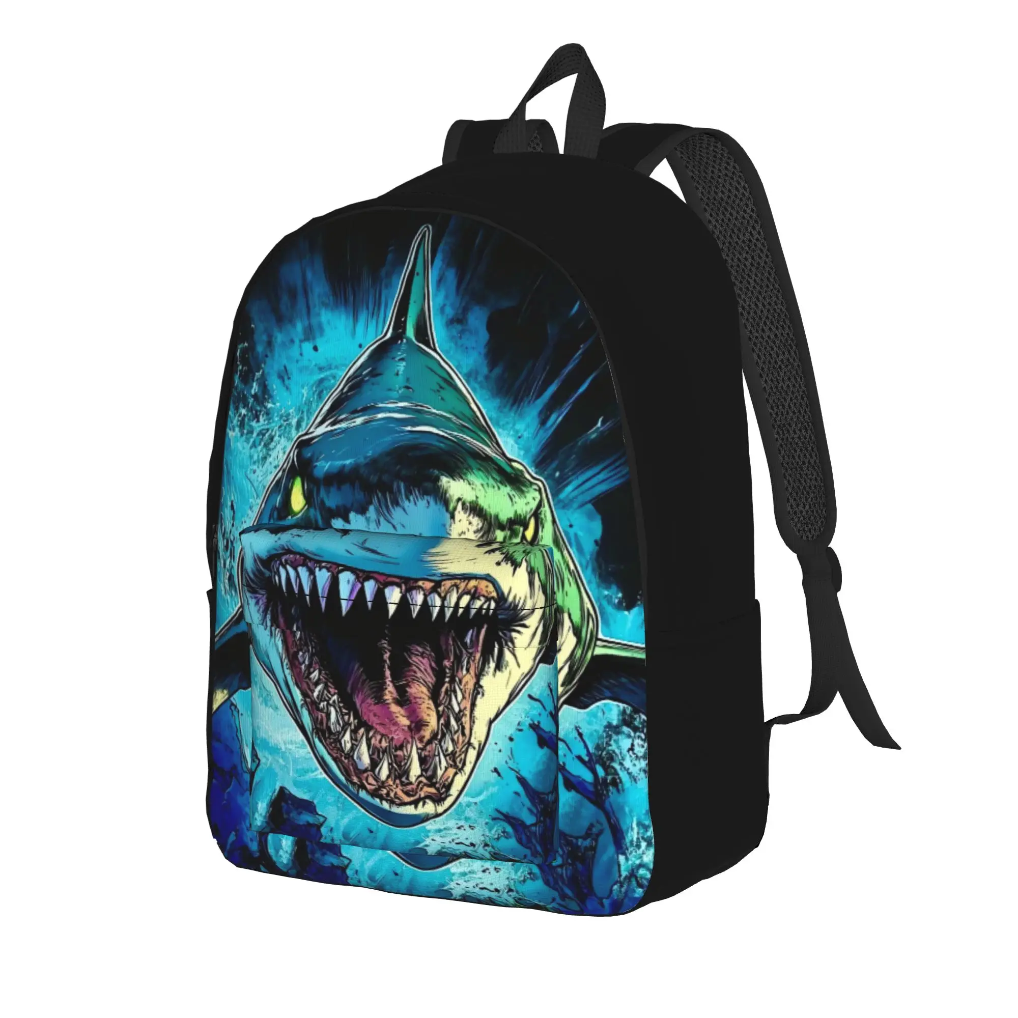 Jaw-Shark Classic Film Amity Island Backpack  Travel Backpacks Unisex Stylish High School Bags Custom Big Rucksack