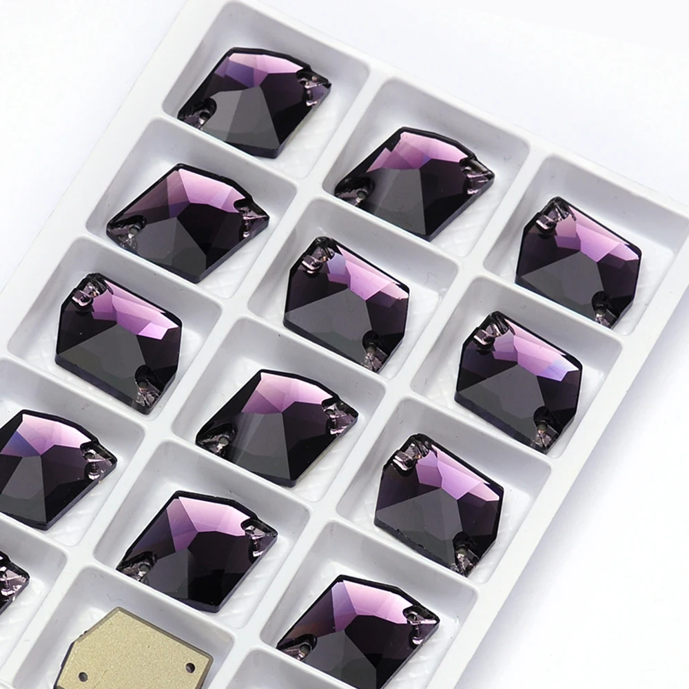 PUBRILEX Amethyst K9 Flache Rückseite Strasssteine Zum Aufnähen Glas-Kristalle DIY Handarbeiten Lila Diamant Strass Für Kleider Taschen Dekorationen – Detail 7