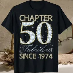 Made in 1974 Floral 50 Years Old 50th Birthday Tee O- Neck Short-Sleeve Fashion COTTON Tshirt Clothing Casual Basic Women Tees