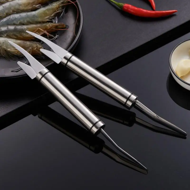 New Shrimp Peeler Knife 304 Stainless Steel Prawn Devein Peel Shrimp Knife Multifunction Lobster Shell Peel Tool Seafood Tool