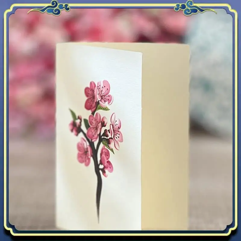 

Portable Paper -Up Cards, Cherry Blossoms, Life Sized Forever Flower Bouquet 3D Popup Greeting Cards, Birthday Gift Cards Eas