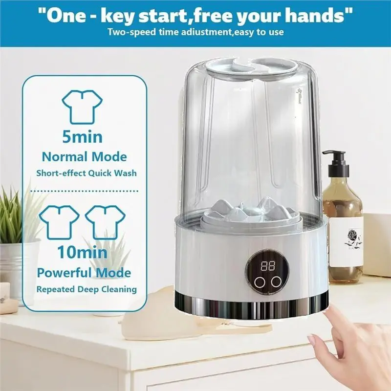 L73A 2025-كوب غسيل ذكي محمول لاسلكي مع شاشة LCD، لحمالة الصدر والملابس الصغيرة والمنزل والفندق والتخييم