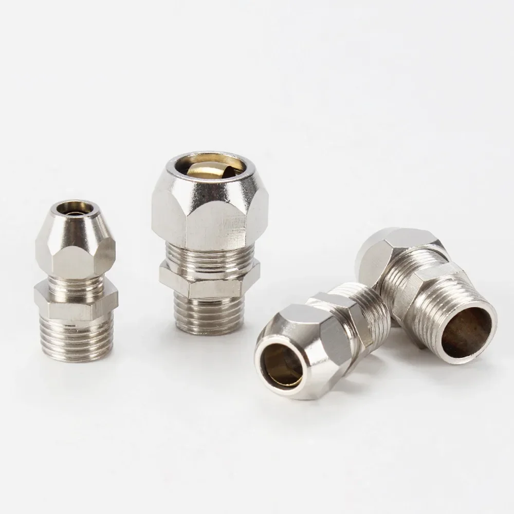 1/8" 1/4" 3/8" 1/2" BSPP Male Female 4 6 8 10 12 14 16 mm Tube Compression Union Fitting Brass Pipe Fitting Elbow Water Gas Oil