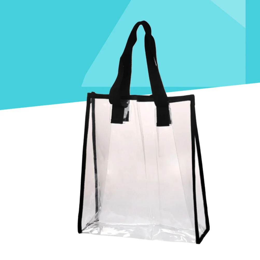 2Pcs Waterproof Tote Bag Transparent Clear Handbag Premium PVC Large Capacity Lightweight Clear Women's Shopping Bag 33x22x10cm