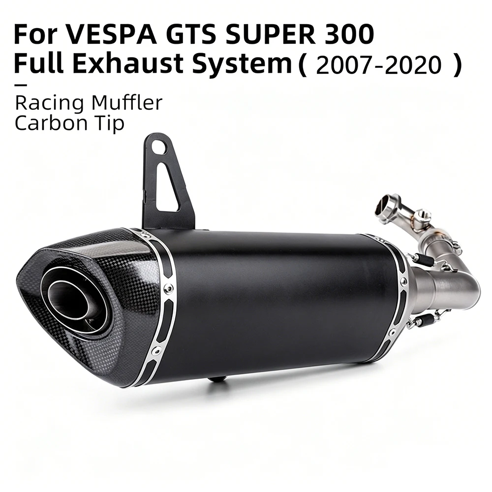 motorcycle slip on exhaust muffler mid-tube Wholesale Price For vespa gts 250 gts 300 2007- 2017 2018 2019 2020