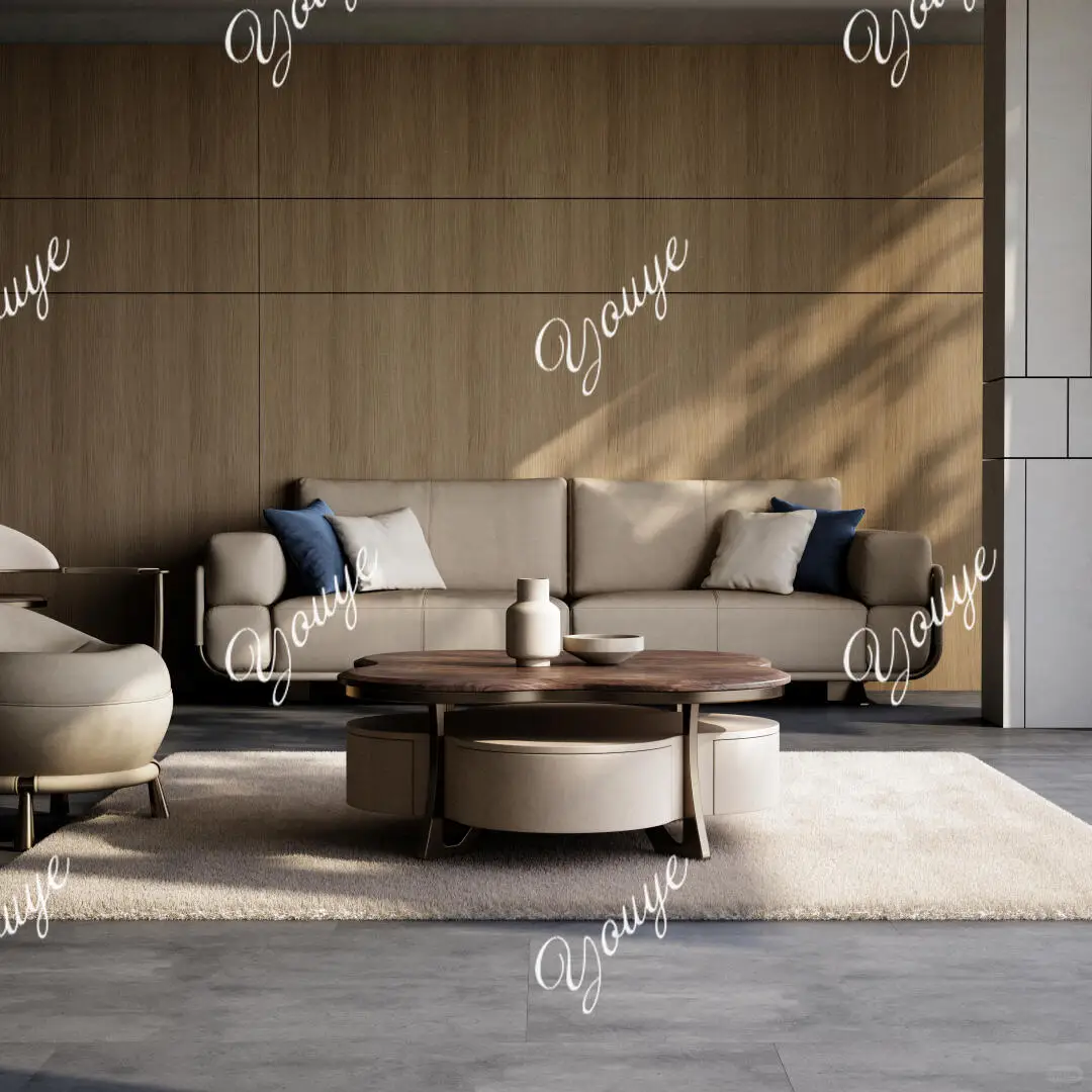 SX New Chinese Minimalist Special-shaped Tree Coffee Table Italian Flower Round Luxury Living Room Small Apartment Coffee Table