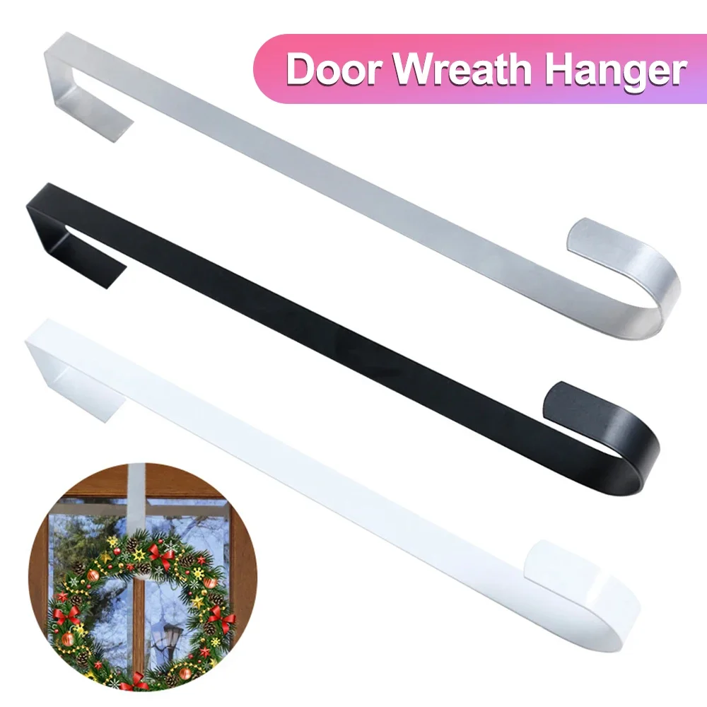 28cm/38cm Overdoor Wreath Holder Sturdy Metal Over Door Wreath Hook Slim Christmas Decor Wreath Hook for Xmas Party Door Decor