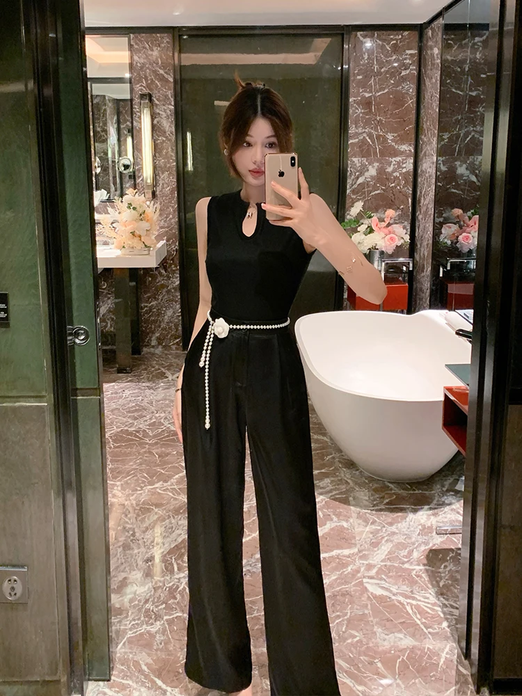 

Легкий женский комплект BETTER LS: топ и широкие брюки Maturi Sle – модный повседневный летний наряд