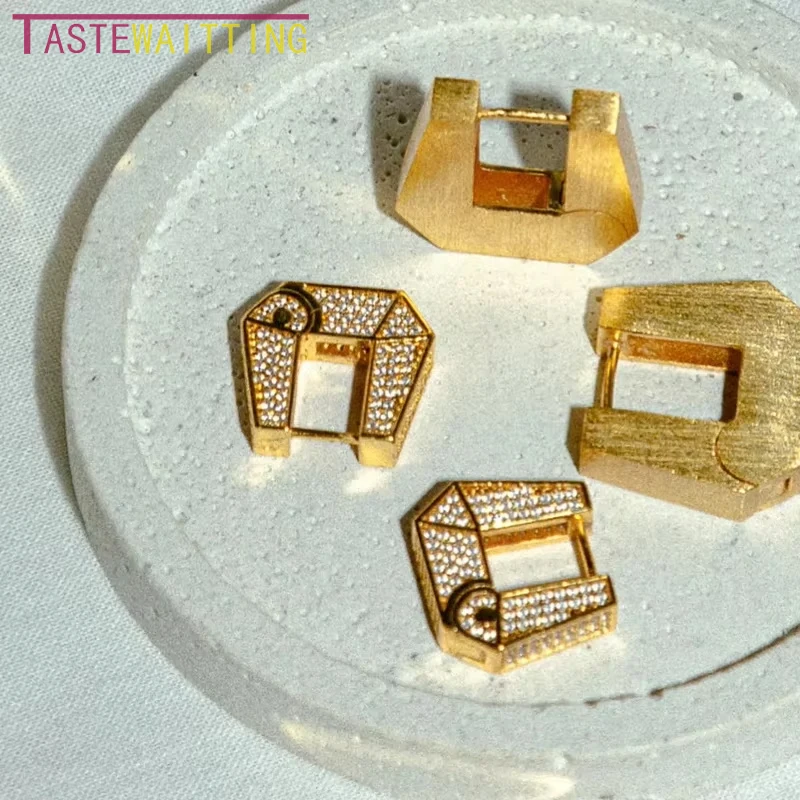 

Mini Small Huggie Hoop Earring Micro Pave Bling Cz Minimal Geometric Simple Plain Brushed Jewelry for Women Girls