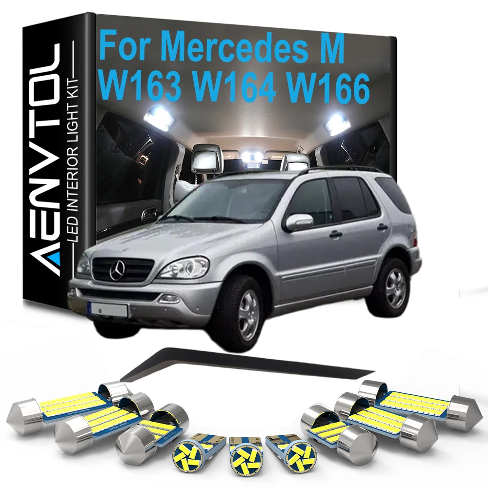 Full Car LED Bulb Interior Light Kit Canbus For Mercedes Benz MB M ML Class W163 W164 W166 ML350 ML300 ML500 ML400 ML63
