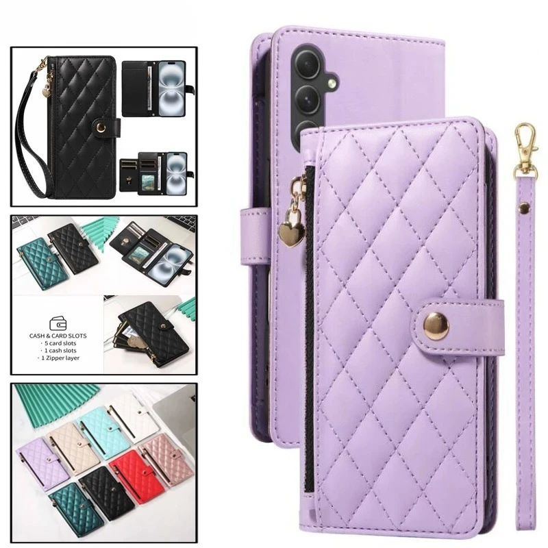 YpmLeather حافظة لهاتف سامسونج جالاكسي A54 A13 A23 A33 A53 A73 A14 A24 A34 A 54 34 14 4G غطاء سستة محفظة قلابة بطاقة حماية كوكه