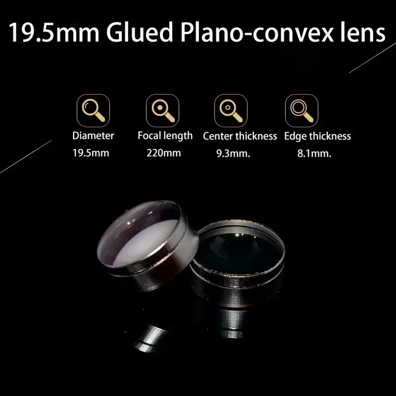 

Glued Convex Lens Φ19.5 F220Mm Condenser Imaging Experimental Stage Light Magnifying Glass Sight Plano-Convex Lens